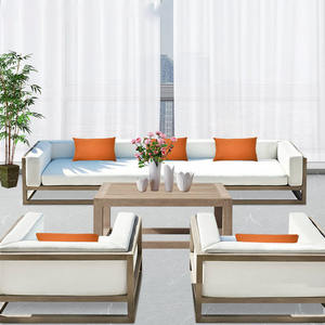 Sofá de Jardín con Estructura de Aleación de Aluminio, Cojín Impermeable, Estilo Nórdico Minimalista, para Uso en Exteriores - Product Image 4