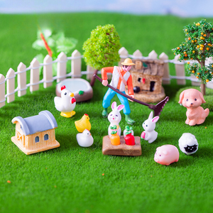 Vente en gros de toutes sortes de motifs animaux mignons de la ferme micro paysage ornement personnalisé ornement en résine ornement - Product Image 1