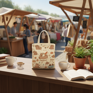 Borsa in tela Capibara 32x36cm con stampa di animali carini, borsa tote per uso quotidiano - Product Image 2