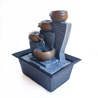 Fuente de Cascada LED para Interior, Decoración de Resina PARA EL Hogar, Función de Agua de Mesa para Adornos de Jardín, Novedad