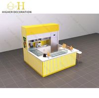 Meubles de boutique de cafés haut de gamme, station à café murale pratique et kiosque à jus de fruits tendance, y compris un kiosque alimentaire