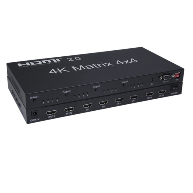 DTECH DT-7030 18Gbps 4K 60Hz 4x4 Matrix HDMI Video Switcher V2.0 with IR RS232