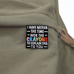 Non Ho Tempo né Pastelli per <span class=keywords><strong>Spiegarti</strong></span> Questo - Spilla in Smalto Divertente, Distintivo da Bavero, Gioiello Regalo, Vendita all'Ingrosso - Product Image 3