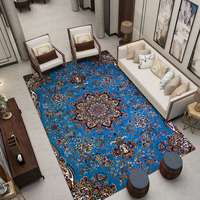 Tapis de salon rectangulaire en fibre de polyester de style rétro européen, grande taille, décoration intérieure