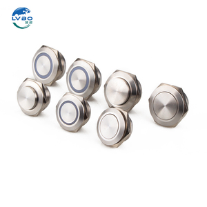 מתג לחצן מתכת קצר במיוחד LVBO 22mm בעל מגע קל, IP67 220V, נירוסטה, דק במיוחד, מיקרו, לחיצה רגעית, עם תאורת LED - Product Image 4