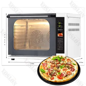 YOSLON Electric Commercial Pizza Toaster Baking Ovens Countertop Convection Oven With Steam Injection 4 Racks Efficient Heating
