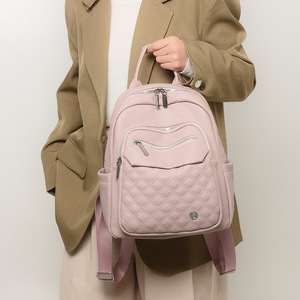 Zaino in Pelle con Motivo a Rombi alla Moda, Borsa a Spalla Casual da <span class=keywords><strong>Donna</strong></span> per Uso Quotidiano e Viaggi, Elegante Mini Zaino per Signore per Pendolarismo e Scuola - Product Image 3