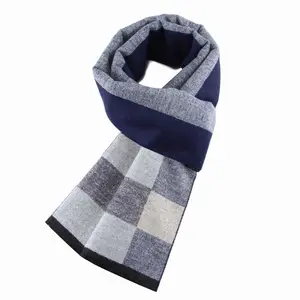 2022 Wholesale Cashmere Thick Warm Neck Wrap Scarves Winter Luxury Plaid Printing Support Custom Men Scarfs