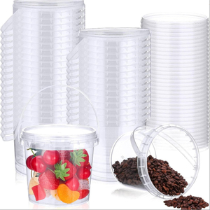 150Ml/500Ml/1000Ml/2000Ml Almacenamiento portátil <span class=keywords><strong>Caramelos</strong></span> de plástico transparente Cubo negro con tapa - Product Image 6