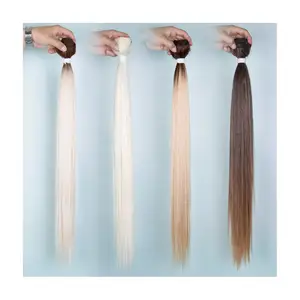 Paquetes de extensiones de cabello sintético resistente al calor paquetes de cabello de fibra Ombre Weave Paquetes de cabello sintético recto para trenzas de caja