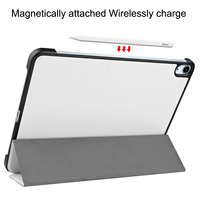 Étui fin personnalisé en PU pour iPad Air4/Air5 10,9 pouces, étui rigide pour tablette pliable à trois volets, protection contre les chocs, dos en PC rigide avec protection de l'objectif de l'appareil photo