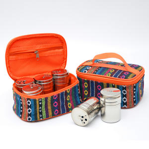 Ensemble de pots à épices portables en acier inoxydable, style ethnique, pour barbecue en plein air, conteneur à condiments, bouteille à épices de voyage avec étui - Product Image 2