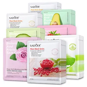 SADOER Naturel Fruit Plante Masque Visage Hydratant Contrôle De L'huile Concombre Grenade Aloe Feuille Masque Visage