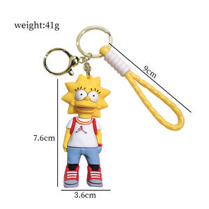 Joylit, venta al por mayor, superlindo llavero de historia familiar de los Simpsons de dibujos animados para mochila, colgante de coche, pequeño regalo - Product Image 5