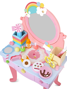 Juego de <span class=keywords><strong>tocador</strong></span> de madera de alta calidad con diseño de arcoíris para juego de imitación y educación <span class=keywords><strong>infantil</strong></span> - Product Image 3