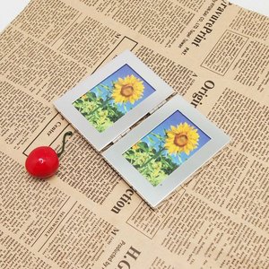 Thu nhỏ đôi khung ảnh satin bạc nhôm 2x3 inch đôi dọc gấp hình ảnh chủ - Product Image 4