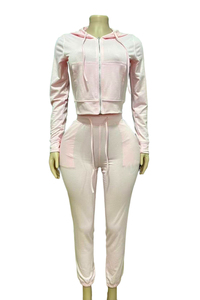 Winter Herbst Frauen Outfits Print Langarm Crop Hooded Jacket und lange Hosen Zweiteiliges Set Casual Jogger 2-teiliges Set für Frauen - Product Image 5