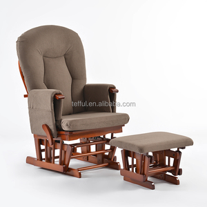 Fauteuil à bascule rembourré à dossier haut pour allaitement, idéal pour chambre d'enfant, chambre à coucher et salon - Product Image 1