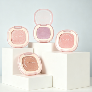 พาเลทท์บลัชออนและไฮไลท์เตอร์เนื้อฝุ่นประกายชิมเมอร์สีเดียว 2 in 1 สำหรับแต่งหน้าแบบไฮไลท์หน้าเนียนละเอียด แบรนด์ส่วนตัวสั่งทำได้ - Product Image 3