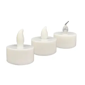 Vente en gros de mini lampes à thé de Noël à piles Bougies en plastique sans flamme Lampe de thé LED