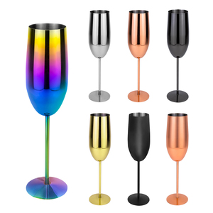 Elegant 250ml Shatterproof Long Stem Stainless Steel Keep Cooling <strong>Champagne</strong> <strong>Flutes</strong> Sparkling Wine Glass for Bar Party Wedding - Product Image 3