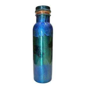 Hand Painted Design New Copper Indian Handmade Eco-Friendly Double Wall Water Bottle Lid Modern Style Customizable Color <b>Large</b> - Product Image 4