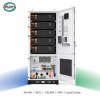 Système solaire commercial hybride hors réseau et sur réseau 261 kWh, armoire de stockage à grille 832 V BESS 125 kW, refroidissement liquide LiFePO4