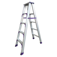 Échelle à marches en aluminium multifonctionnelle moderne 95 cm, échelle télescopique pliable en A, légère, certifiée CE, 300 lb, portable pour supermarché