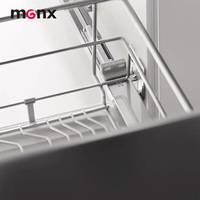 Em Promoção: Cesto Organizador de Talheres Deslizante de Duas Camadas com Fechamento Suave para Armário de Cozinha e Bandeja Coletora de Água