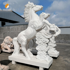 Outdoor <strong>Garden</strong> Life Size Hand Carved White Marble Horse Statue <strong>Sculpture</strong> <strong>for</strong> <strong>Sale</strong> - Product Image 3