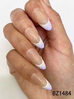 Ongles artificiels simples à effet d'ondulation d'eau, réutilisables, pour un usage quotidien
