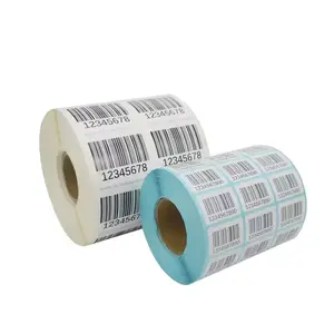 Custom Self Adhesive Barcode Labels Serial Number QR Code Printing Label Variable Data Waterproof Packaging Stickers Roll