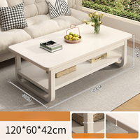 Table basse gigogne moderne haut de gamme, multifonctionnelle, en bois, design rectangulaire, double niveau de rangement, extensible