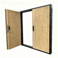 Nouvelles Portes Doubles Extérieures de Sécurité Haut de Gamme en Acier et Bois pour Entrée de Villa Résidentielle OEM 2026
