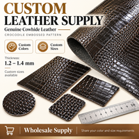Fournisseur d'or Cuir de vachette véritable gaufré crocodile 1,2-1,4 mm pour chaussures, sacs, ceintures en cuir, articles en cuir et porte-cartes