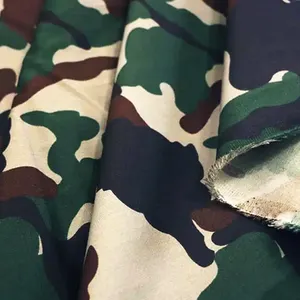 Milispec woven textiles ripstop twill tc cvc polyester/cotton woodland nepal camouflage fabric manufacturers wholesale supplier