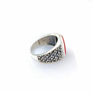 แหวนเงินแท้ 925 ประดับพลอยออนิกซ์สีแดง แหวนปรับขนาดได้ ออนิกซ์สีแดง งานแฮนด์เมด คอลเลคชั่นแหวนสวยงาม เครื่องประดับเงิน ราคาขายส่ง - Product Image 5