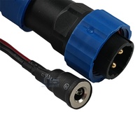 Kabel Konektor Bundar Tahan Air Merah Hitam 2 Kawat Dengan Penahan Tarikan untuk Penggunaan Koneksi Pompa Air LED Luar Ruangan