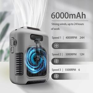 Ventilateur Socool 6000mAh Portable Sans Lame avec Clip de Cou Rechargeable Utilisation en Voiture et sur Table Ventilateur Extérieur avec Lumière - Product Image 3
