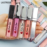 Rouge à lèvres liquide mat imperméable végétalien 7ML brillant à paillettes Nude clair marque privée brillant à lèvres de luxe avec lumière LED et miroir