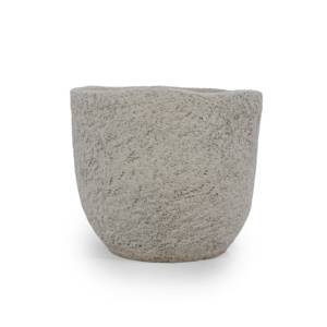 Pot de fleurs en céramique moderne de style américain, gris clair, finition pierre texturée, écologique, durable, avec trou de drainage pour - Product Image 3