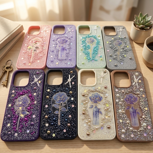 High Quality Diamond Shockproof Cove Rcute Phone Cases for Girls New Design Luxury Cover for iPhone 17 Wholesale Quality