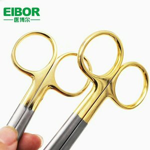 Ciseaux à gaze médicale de 18 cm, ciseaux à pansements de premiers secours, ciseaux à gaze à tête globale avec manche doré, ciseaux à pansements de 14 cm - Product Image 2