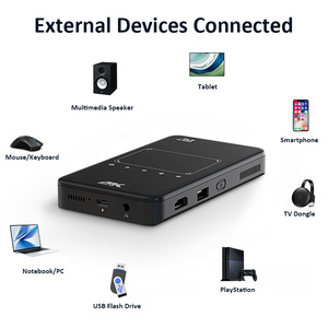 Máy chiếu Mini 4K DLP 4000mAh Bảng điều khiển cảm ứng pin & Hệ thống <span class=keywords><strong>Android</strong></span> với 5.0 wifi6/Bluetooth cho phim ngoài trời - Product Image 2