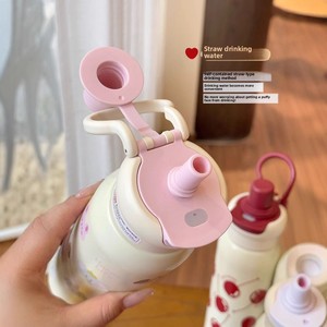 Xuzhen Bulk Pretty Women Vacuum Tumbler Dual Sip Straw Cup Large Portable Insulated <span class=keywords><strong>Mug</strong></span> for Office Couple Student Travel - Product Image 3