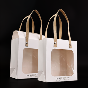 Cao cấp cửa sổ trong suốt túi kẹo cưới dập nóng Thiết kế logo bán buôn giấy các tông Túi Quà Tặng thủ công bao bì - Product Image 2