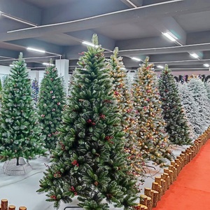 Cây thông Giáng sinh nhân tạo 7,5 feet, không đèn, cành cứng, đầu nhọn phủ tuyết giả, chất liệu xốp polystyrene, chất liệu nỉ mùa đông - Product Image 5