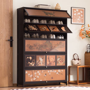Vintage Style <b>Shoe</b> Cabinet 110cm 11 Layers Dustproof Entryway <b>Storage</b> <b>Rack</b> - Product Image 5
