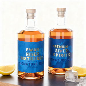 Botella de Vidrio Vacía Personalizable para Licores de 500 ml, 700 ml, 750 ml para Whisky, Tequila, Ron, Ginebra, Vodka con Cierres de Corcho Confiables - Product Image 3