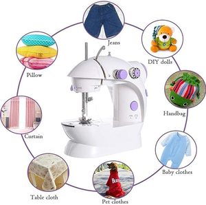 Mini Máy may nâng cấp xách tay hai chủ đề đôi tốc độ đôi thiết bị chuyển mạch hộ gia đình trẻ em người mới bắt đầu đi du lịch tự động may - Product Image 3